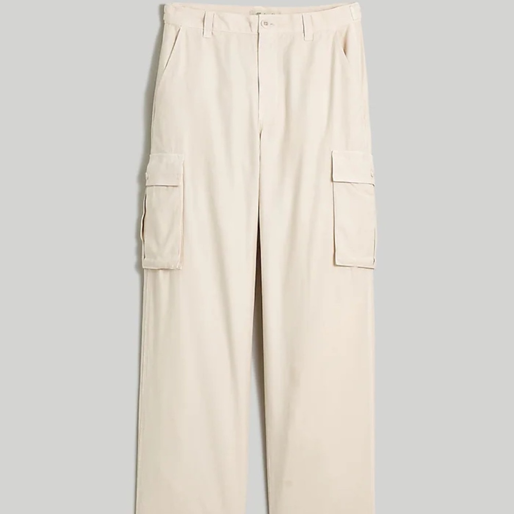 Madewell Low-Slung Straight Cargo Pants Garment Dyed Slouchy Straight Leg NWT 33